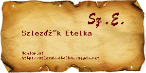 Szlezák Etelka névjegykártya